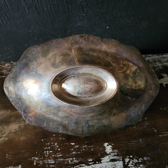 Vintage F. B. Rogers Silver Co Silverplate on Copper Double Handle Sauce Bowl - Picture 9 of 10